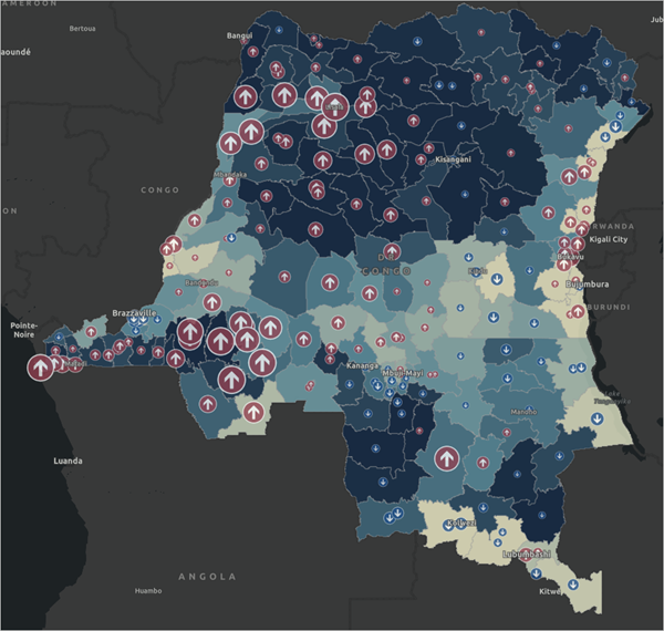 screenshot map of malaria incidence